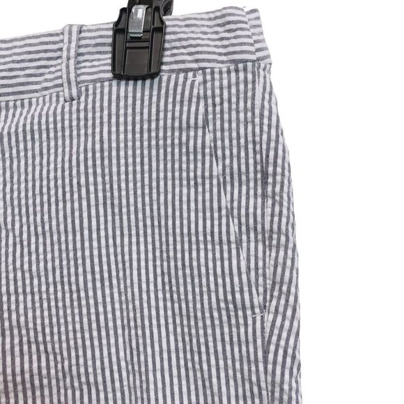 Kut from the Kloth Cropped Seersucker Textured Pant Women Sz 6 Stripe Capri - Picture 3 of 6
